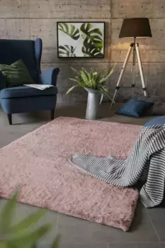 Ковер LUXOR из живого меха "Novara", прямоугольный, искусственный мех, ощущение кроличьего меха, особенно мягкий глубокий ворс LUXOR living 120х170 см, цвет altrosa