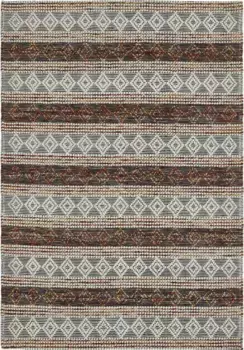 Ковер LUXOR из живой шерсти "Aalborg", прямоугольный, ковер ручной работы, чистая шерсть, ручная работа, ромбовидный узор LUXOR living 160х230 см, цвет multi