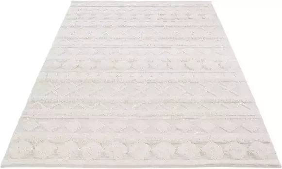 Ковер LUXOR из живой шерсти "Hgga", прямоугольный, ковер ручной работы, чистая шерсть, ручная работа, высокая-низкая структура LUXOR living 70х140 см, цвет creme