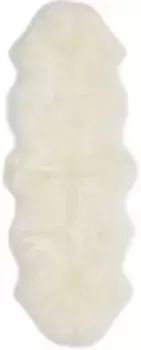 Ковер LUXOR из живой шерсти "Намика", в форме меха, натуральная кожа ягненка, мягкий и пушистый, большой выбор цветов, 2 размера LUXOR living 60х160 см, белый