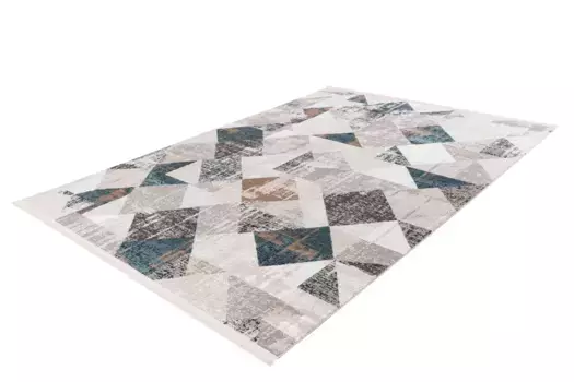 Ковер me gusta "Acropolis 225", прямоугольный, плоский ковер с хлопковой изнанкой, привлекательный винтажный вид 80х150 см, серый/синий