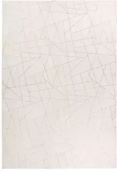 Ковер me gusta "Bijou 125", прямоугольный, с блестящим эффектом, мягкий ворс, гостиная, спальня 200х290 см, кремовый/золотой