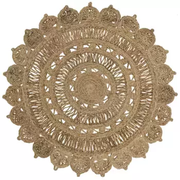 Ковер мой дом "Amar", круглый, плетеный двусторонний ковер, 100% джут, стиль бохо, гостиная, столовая My home 190 см, цвет natur