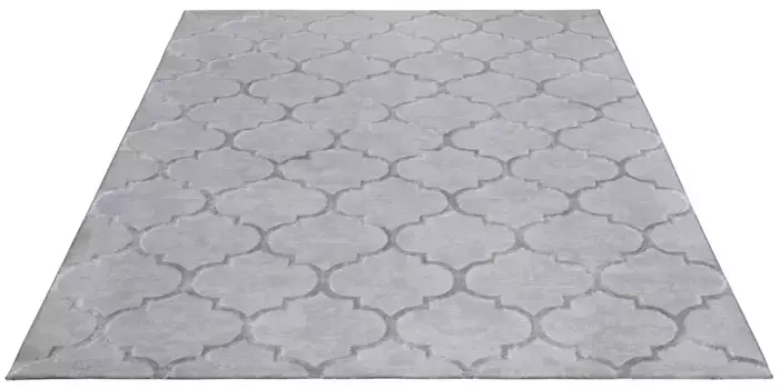 Ковер мой дом "Бадра короткий ворс", прямоугольный, геометрический, высокий-низкий дизайн, 3-D эффект, орнамент, гостиная My home 60х100 см, серый