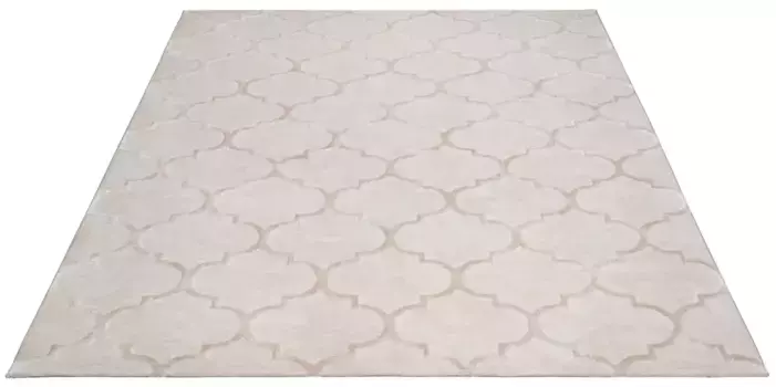 Ковер мой дом "Бадра короткий ворс", прямоугольный, геометрический, высокий-низкий дизайн, 3-D эффект, орнамент, гостиная My home 200х290 см, бежевый