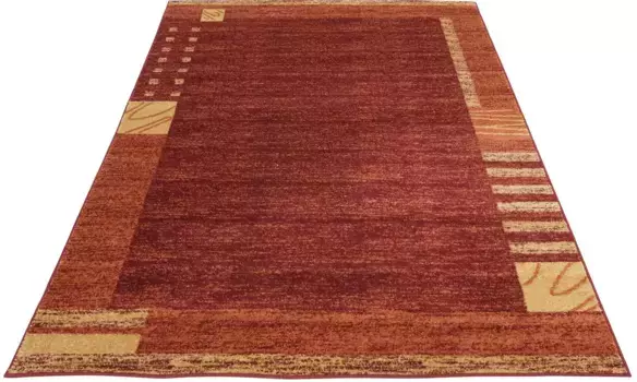 Ковер мой дом "Jonas", прямоугольный, плоский ковер, короткий ворс, мягкий, простой в уходе, элегантный, бордюр My home 200х290 см, цвет terra