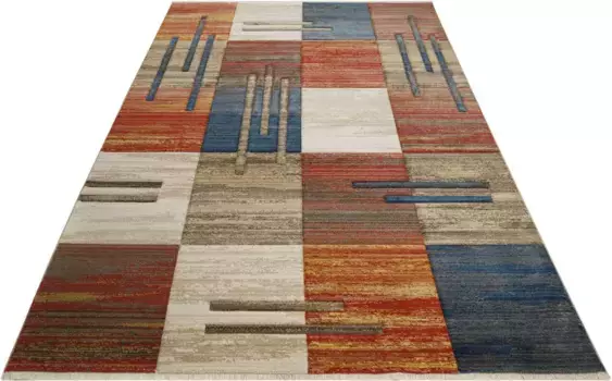 Ковер мой домашний "Белиз", прямоугольный, с контурным вырезом, короткий ворс, 3D дизайн, гостиная My home 100х150 см, цвет rost