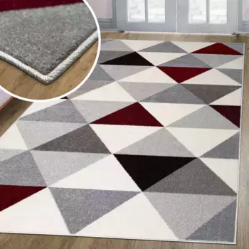 Ковер мой домашний «Берлад Лайт», прямоугольный, высота 9 мм, с мягким ворсом, короткий ворс, плотное качество, винтажный дизайн, однотонные цвета My Home, красный