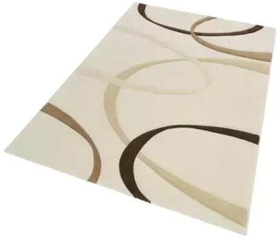 Ковер мой домашний "Бильбао", прямоугольный, контурный крой ручной работы, плоский круглый ковер, короткий ворс My home 120х180 см, бежевый