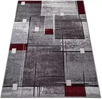 Ковер мой домашний "Deblin", прямоугольный, мягкий ворс, короткий ворс, клетчатый дизайн, современный, геометрический рисунок My home 280х380 см, красный