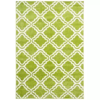 Ковер мой домашний «Debora», прямоугольный, высота 13 мм, короткий ворс, узорчатый ковер, геометрический рисунок, мягкий My Home, зеленый