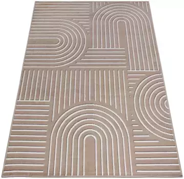 Ковер мой домашний ""Лисандра"", прямоугольный, 3D-эффект, мягкий короткий ворс, прост в уходе, легкий блеск, скандинавский вид My home 120х180 см, цвет creme