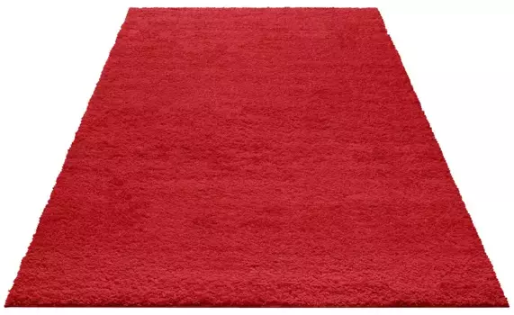 Ковер мой домашний лохматый "Bodrum", прямоугольный, мягкий ворс, однотонный My home 160х230 см, красный