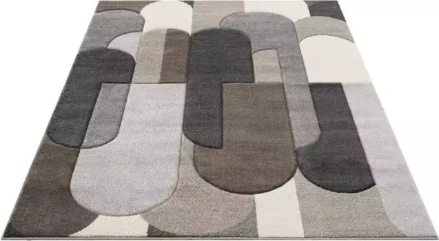 Ковер мой домашний "Pautz", прямоугольный, контурный вырез ручной работы, эффект "высокий-низкий", двусторонний ковер My home 60х90 см, коричневый