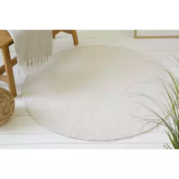 Ковер мой домашний «Сынья», круглый, высота 10 мм, ручная работа, килим, узор со структурой, шерсть с джутом, гостиная My Home, цвет creme