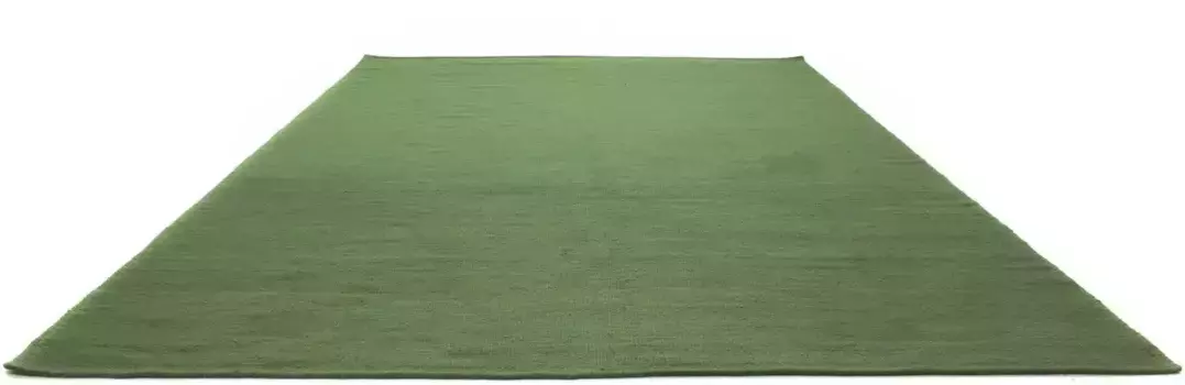 Ковер Morgenland из шерсти "KELIM FANCY UNI", прямоугольный, чистая шерсть, двусторонний, однотонный, однотонный, для гостиной 120х180 см, зеленый
