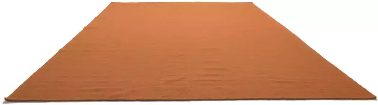 Ковер Morgenland из шерсти "KELIM FANCY UNI", прямоугольный, чистая шерсть, двусторонний, однотонный, однотонный, для гостиной 200х300 см, цвет orange