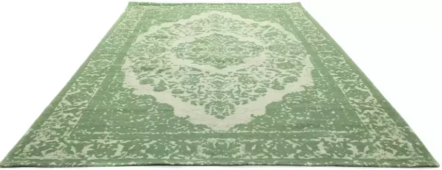 Ковер моргенланд из шерсти "VINTAGE MILANO", прямоугольный, чистая шерсть, ручная работа, медальон, гостиная Morgenland 70х140 см, зеленый