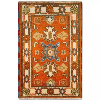 Ковер моргенланд шерстяной «Казакский ковер ручной работы оранжевый», прямоугольный, высота 8 мм Morgenland