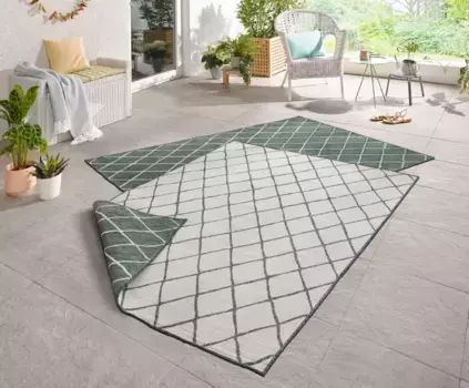 Ковер NORTHRUGS "Двусторонний ковер Малага" 120х170 см, зеленый