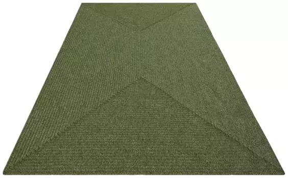 Ковер NORTHRUGS "Trenzado", прямоугольный, для дома и улицы, вид ручной работы, тканый, устойчивый к атмосферным воздействиям, балкон, гостиная 160х230 см, зеленый