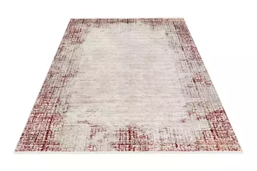 Ковер Obsession "My Memphis 380", прямоугольный, современный 3D дизайн, с бордюром и бахромой 160х230 см, красный