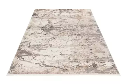 Ковер Obsession "My Memphis 381", прямоугольный, современный мраморный 3D дизайн, с бахромой 160х230 см, серый