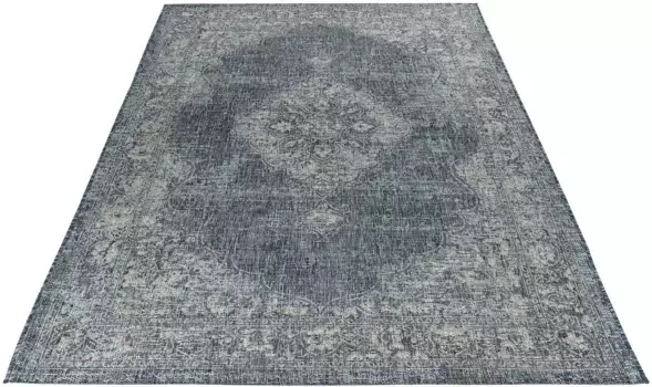 Ковер Obsession "My Nordic 875", прямоугольный, плоского переплетения, восточный вид, винтажный дизайн, подходит для использования внутри и снаружи помещений 160х230 см, синий