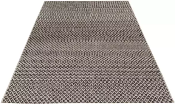 Ковер Obsession "My Nordic 877", прямоугольный, плоского переплетения, современный клетчатый дизайн, подходит для использования внутри и снаружи помещений 160х230 см, серый