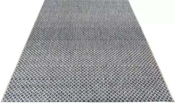 Ковер Obsession "My Nordic 877", прямоугольный, плоского переплетения, современный клетчатый дизайн, подходит для использования внутри и снаружи помещений 200х290 см, синий