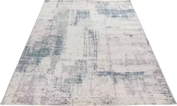 Ковер Obsession "My Salsa 690", прямоугольный, короткий ворс, современный абстрактный дизайн, эффект поношенности, 3D-эффект 60х110 см, синий