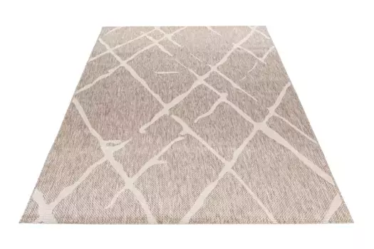 Ковер Obsession "My Tallin 540", прямоугольный, плоского плетения, современный ромбовидный узор, подходит для использования внутри и снаружи помещений 200х290 см, серо-коричневый