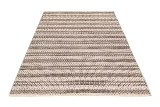 Ковер Obsession шерстяной "My Jaipur 335", прямоугольный, ковер ручной работы, полосатый, чистая шерсть, ручная работа, спальня 160х230 см, серо-коричневый