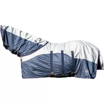 Ковер от мух RAINMIT с шейной частью и клапаном на животе темно-синий/серый HKM, темно-синий / серый