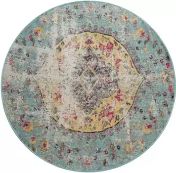 Ковер Paco Home "Artigo 401", круглый, с коротким ворсом, восточный вид, винтажный дизайн, подходит для использования внутри и снаружи помещений 160 см, цвет mehrfarbig