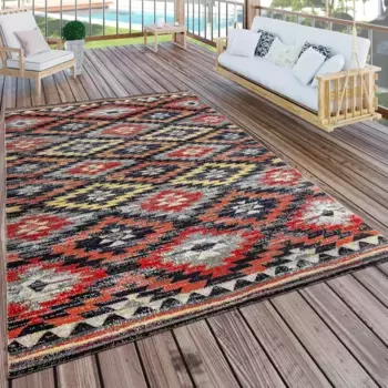 Ковер Paco Home "Artigo 405", прямоугольный, короткий ворс, ромбовидный узор, винтажный дизайн, подходит для использования внутри и снаружи помещений 80х150 см, цвет mehrfarbig