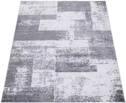 Ковер Paco Home "Bari 873", прямоугольный, короткий ворс, лоскутный дизайн, эффект поношенности 160х220 см, серый