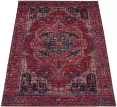 Ковер Paco Home "Bordeaux 241", прямоугольный, короткий ворс, восточный дизайн, винтажный дизайн, можно стирать 120х160 см, красный