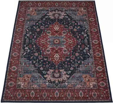 Ковер Paco Home "Bordeaux 242", прямоугольный, короткий ворс, восточный дизайн, винтажный дизайн, можно стирать 60х100 см, красный