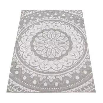 Ковер Paco Home "Brescia 471", прямоугольный, плоского переплетения, современный восточный дизайн, подходит для использования внутри и снаружи помещений 240х340 см, серый