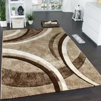 Ковер Paco Home "Brillance 758", прямоугольный, короткий ворс, современный геометрический дизайн, также в качестве дорожки 60х110 см, коричневый