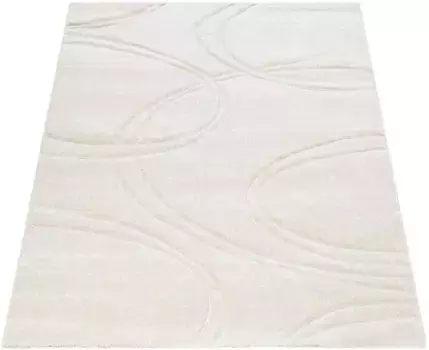 Ковер Paco Home "Brilliance 757", прямоугольный, с коротким ворсом, с 3D-дизайном, идеально подходит для гостиной и спальни 60х110 см, цвет creme