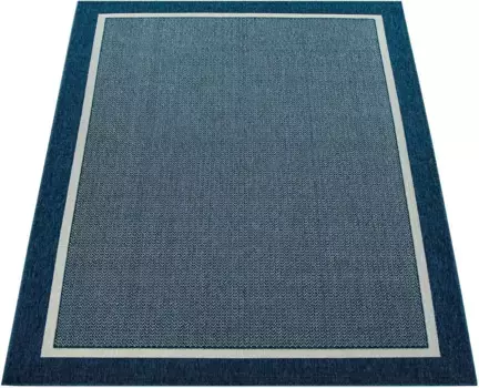 Ковер Paco Home "Brugge 225", прямоугольный, плоского плетения, с бордюром, подходит для внутреннего и наружного использования, гостиная 120х170 см, синий