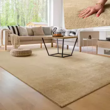 Ковер Paco Home "Cadiz 630", прямоугольный, однотонный, очень мягкий, можно стирать, также доступен в виде дорожки 200х200 см, бежевый