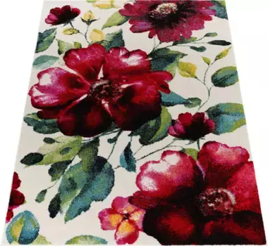 Ковер Paco Home "Canvas 854", прямоугольный, короткий ворс, современный цветочный дизайн, имитация полотна Аризоны 200х290 см, цвет mehrfarbig