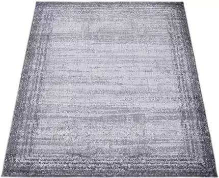 Ковер Paco Home "Catania 842", прямоугольный, короткий ворс, пестрый, современный дизайн, с каймой 160х220 см, серый