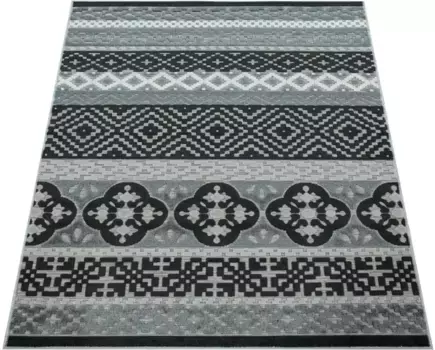 Ковер Paco Home "Charleroi 491", прямоугольный, 3D-дизайн, подходит для внутреннего и наружного использования, гостиная 160х230 см, черный