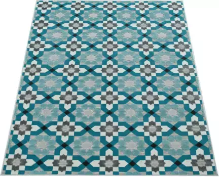 Ковер Paco Home "Charleroi 492", прямоугольный, 3D-дизайн 160х230 см, бирюзовый