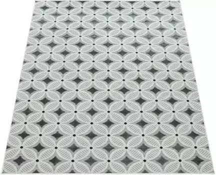 Ковер Paco Home "Charleroi 493", прямоугольный, 3D-дизайн в стиле ретро, подходит для использования внутри и снаружи помещений 80х150 см, серый