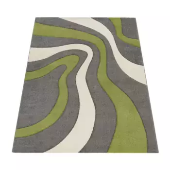 Ковер Paco Home "Diamond 760", прямоугольный, короткий ворс, 3D-дизайн, современный волнистый узор 240х330 см, зеленый